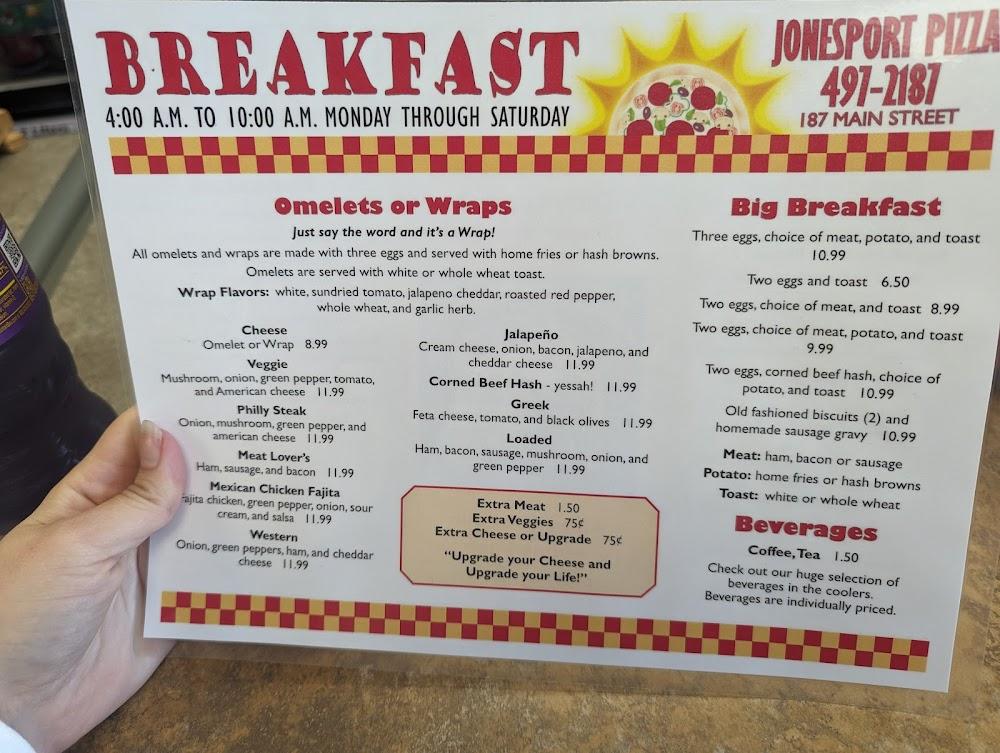 Jonesport Pizza Shop Menu image 4