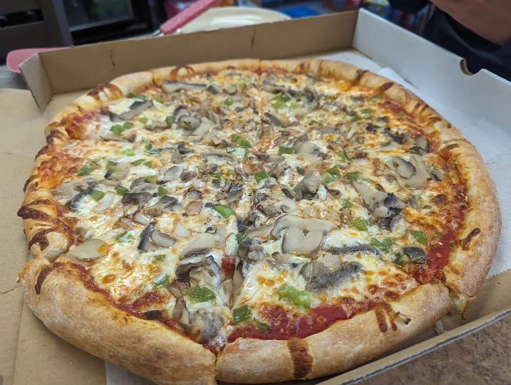 Mushroom Pepper Onion Pizza